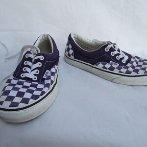 Purple checkered Vans Canvas Sneakers